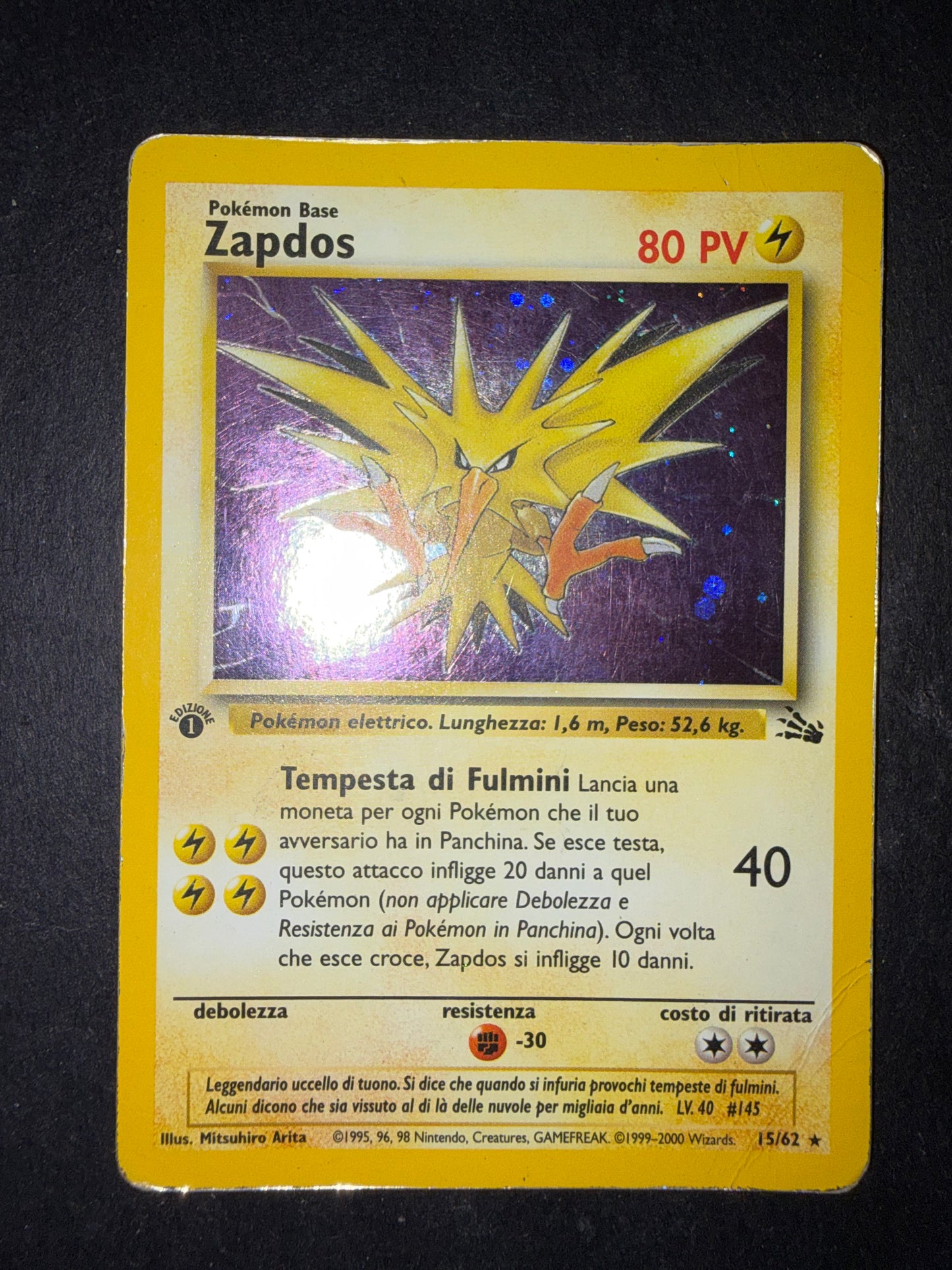 Zapdos Holo 15/62 1 edizione