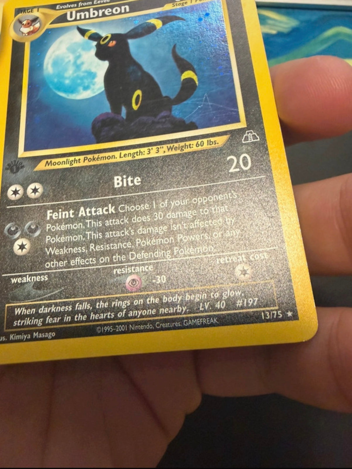 Umbreon neo discovery 1º edizione 13/75 Holo