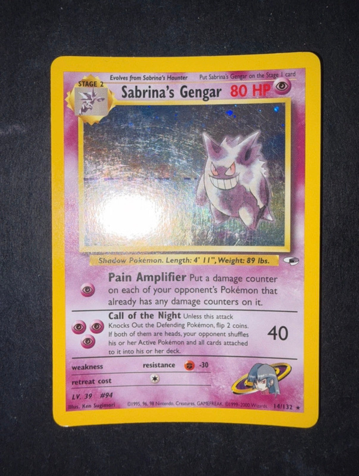 Sabrina’s Gengar 14/132 Holo Gym heroes