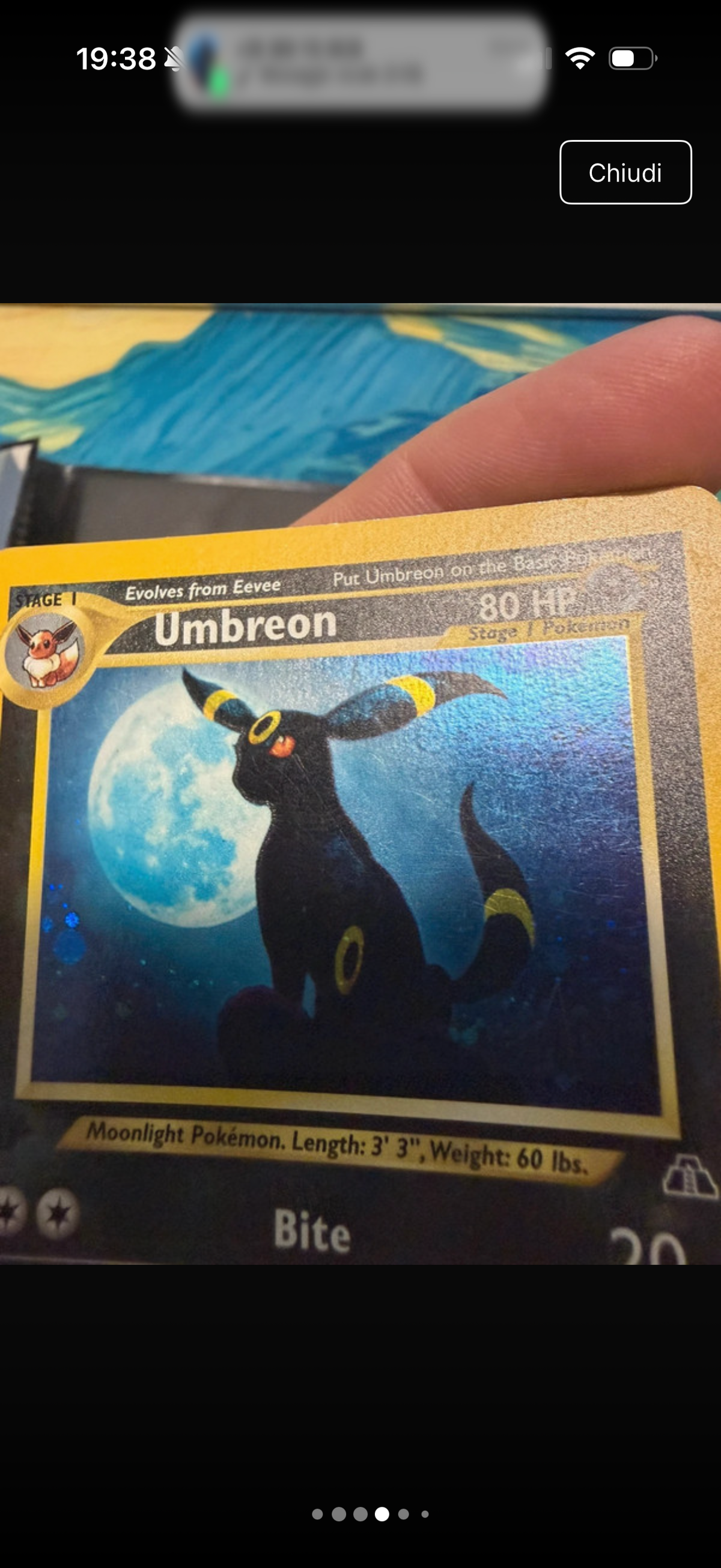 Umbreon neo discovery 1º edizione 13/75 Holo