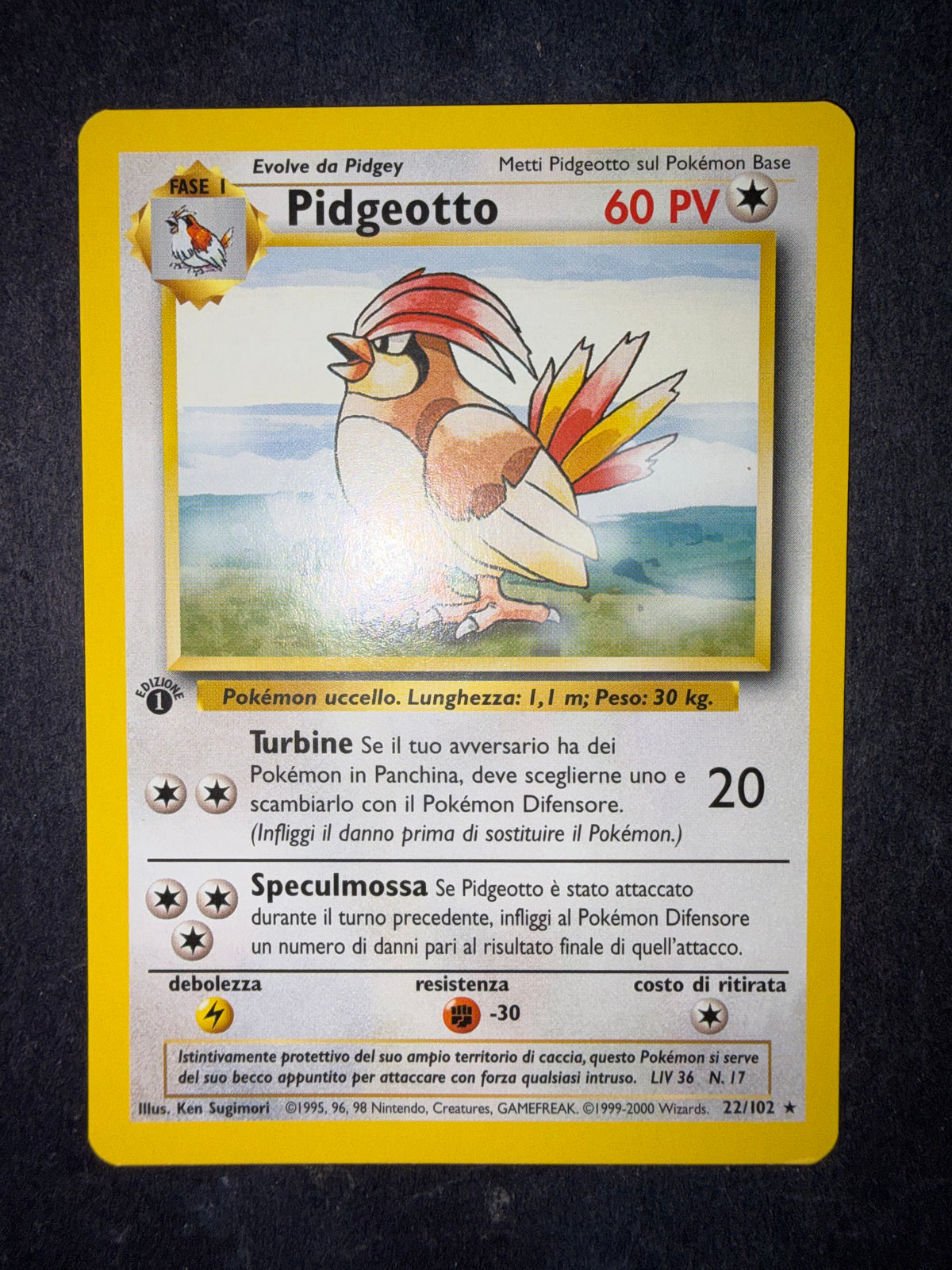 Pidgeotto 22/102 1º edizione