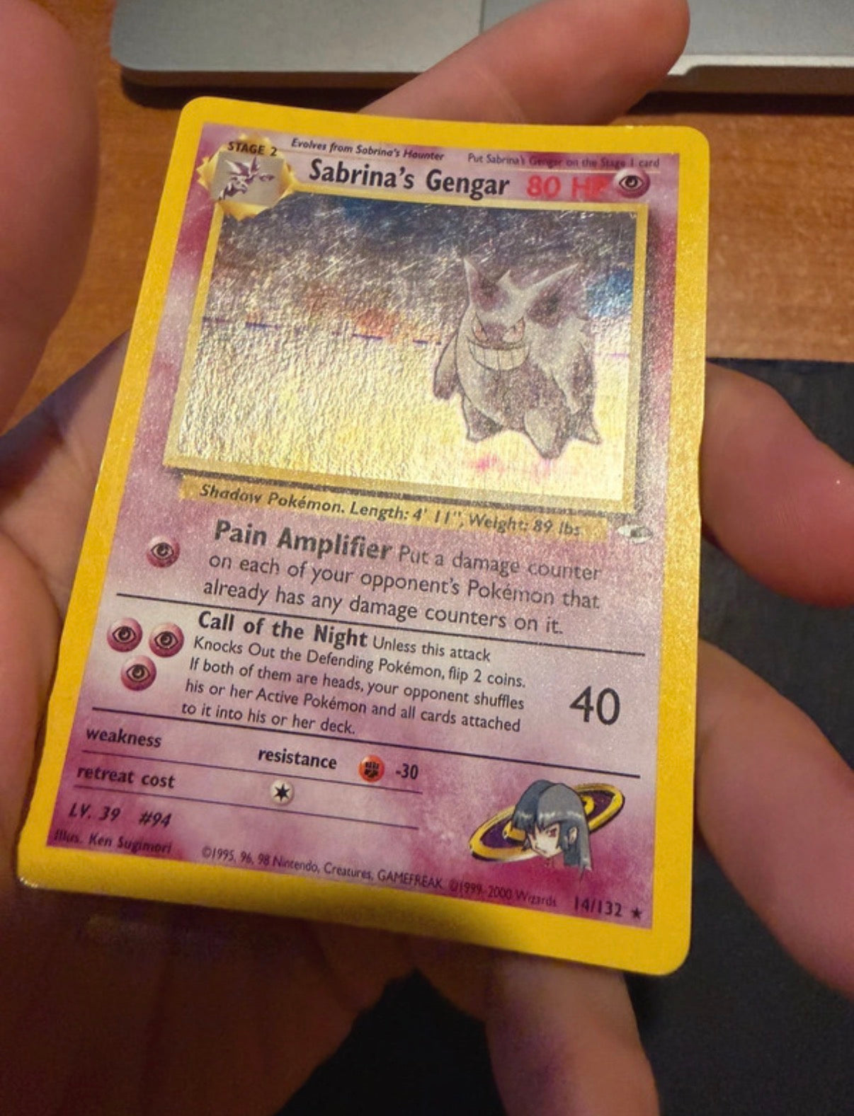 Sabrina’s Gengar 14/132 Holo Gym heroes