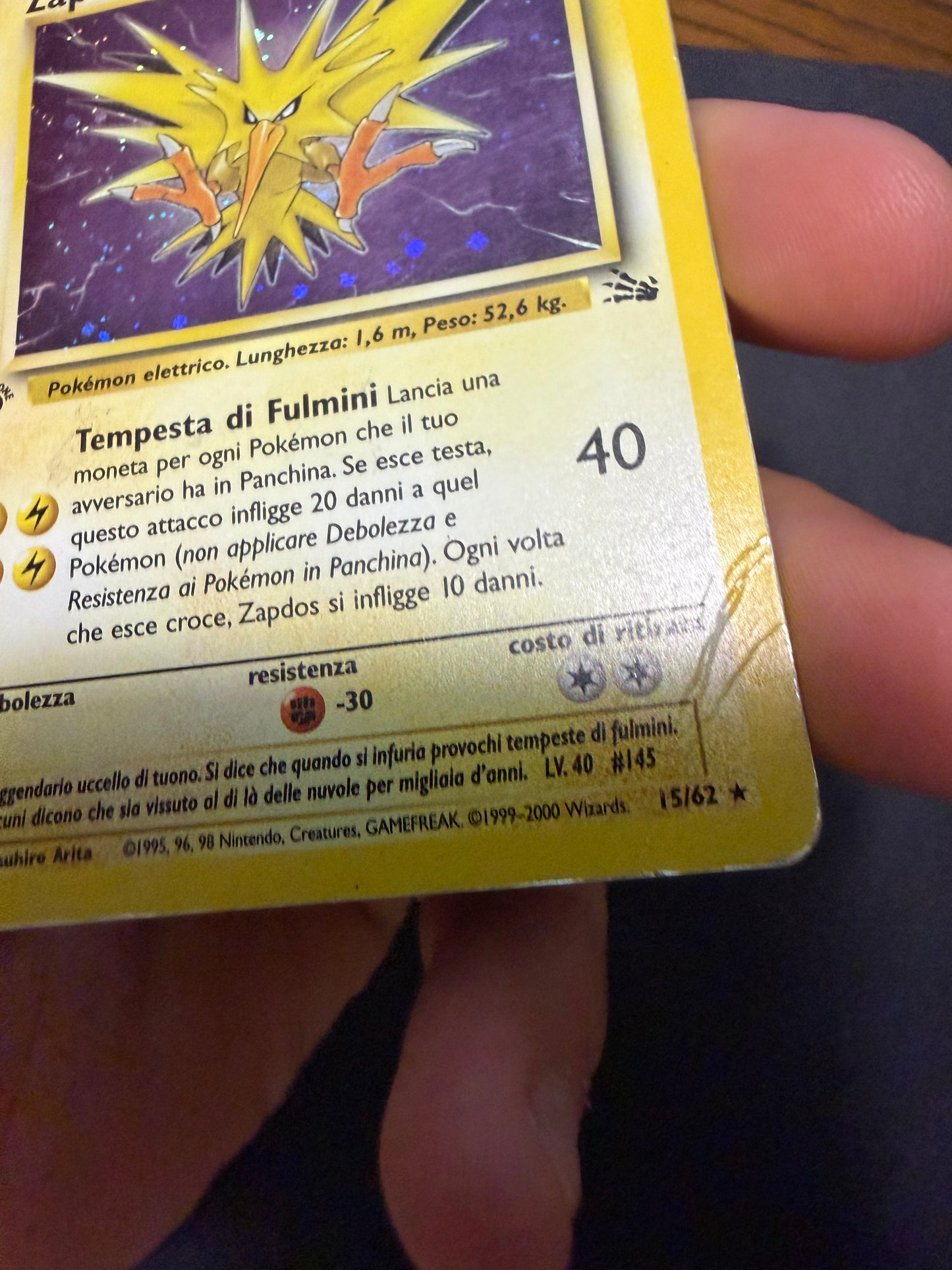 Zapdos Holo 15/62 1 edizione