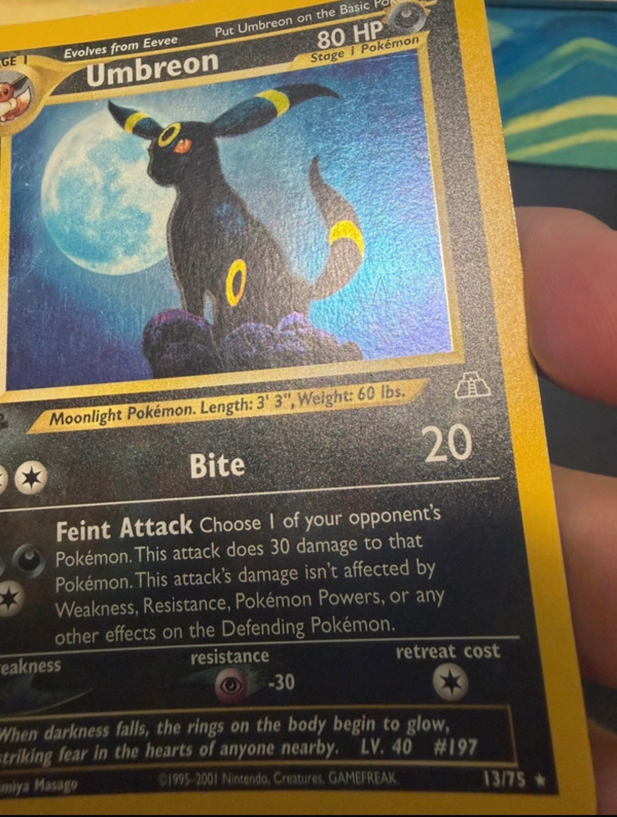 Umbreon neo discovery 1º edizione 13/75 Holo